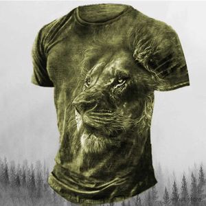 Camisetas masculinas camiseta de verão animal leão 3d impresso de mangas curtas Tops de grandes dimensões moda casual wear mens leão shirt sportswear