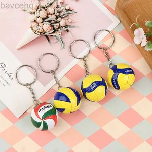 Keychains Lanyards 1xFashion PVC Volleyball Keychain Ornaments Business Volleyball Gifts Beach Ball Sport For Players Men Women Key Chain Gift d240417