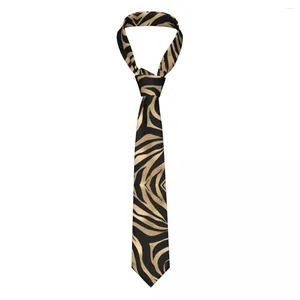 Bow Ties Gold Zebra Black Anime krawat unisex poliester 8 cm paski na męskie akcesoria klasyczne akcesoria gravatas ślub