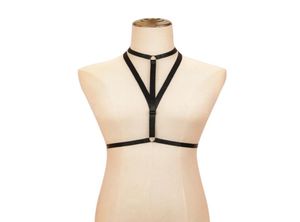 Harness Bra Bangage Lingerie Женская одежда сексуальные ремни жгута тела черные эластичные стойки