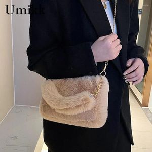 TOTES kadınlar sahte kürk tote çanta gündelik peluş el çantası çok yönlü bulanık crossbody yumuşak sevimli sonbahar kış kadın çanta