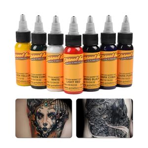 30 ml 7Color Mischung Tattoo Tinte Permanent Make -up Tattoo Lack Körperkunst natürliche Pflanze Permanent Pigment Tattoo Tinte Set Lieferungen 240409