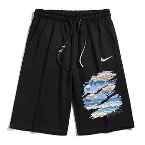 American Sports Shorts Mens trendiga märke Löst överdimensionerad Capris Summer High Street Youth Basketball Pants