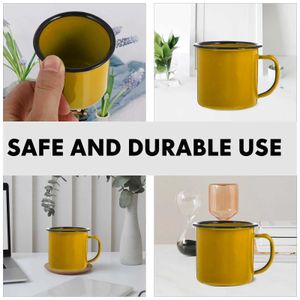 Yvjt Tassen Becher Tasse Emaille Kaffee Camping Tassen Tassen Teelmetall Alt -Eisen -Wasser -Dose Travel Campfire Heiße Emailware Tumbler 240417