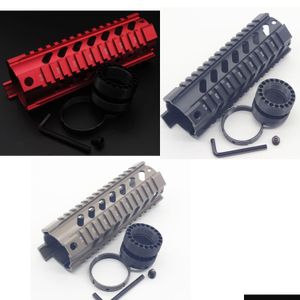 Others Tactical Accessories 7 Inch Length Red / Black Tan Quad Rail Handgaurd Mount System Float With/Without Front End Cap Drop Deliv Othyc