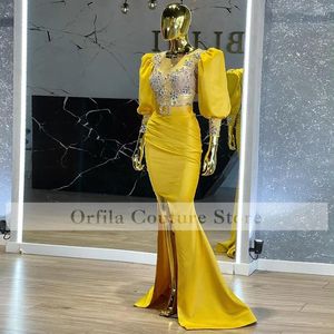 Party Dresses Sexy Formal Evening Gowns For Women African Prom Dress Beads Crystal Long Sleeves Wedding Guest Wear Custom