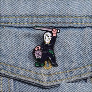 Cartoon Accessories Halloween Horror Movie Film Character Pin Cute Movies Games Hard Enamel Pins Collect Brooch Backpack Hat Bag Col Dh7Je