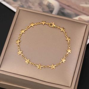 Bangel Cacana Edelstahlkettenarmbänder für Mann Frauen Gold Silber Farbe für Anhänger Pentagramm Donot Fade Schmuck N1846L240417