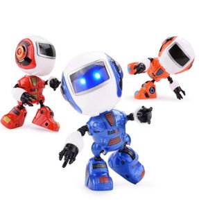 SMART MINI ROBOT Söt legering Robot Belysning Voice Intelligens Induktion Joint Rotation Toys For Boys Birthday Present94658993598695