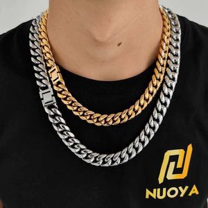 Designer halsband hip-hop rostfritt stål halsband modemärke personaliserade smycken spänne rund slipning tät titanium stål kubansk kedja mens halsband