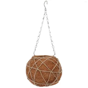 Vasi Coconut Palm cestino sospeso pianta pianta di fiori elegante decorazione intrecciata contenitore in metallo fatto a mano