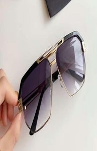 Ponte dupla quadrada 9082 Óculos de sol para homens Blackgold Gradient Grey Sun Glasses Sonnenbrille com Box8735780