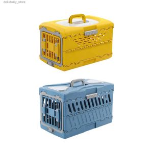 Dog Carrier Collapsible Puppy Crate Reusable Folding Breathable Hard Sided Cat Transport Box Pet Carrier for Small Dogs Rabbit Small Animals L49