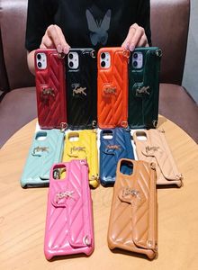 Fashion Design Card Slot Phone Case Leather Cover for IPhone 12 11 Pro 11Pro X XS MAX XR 8 8Plus 7 7Plus Shoulder String Holder Ca5283899