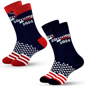 2024 Parti Favor Başkan Maga Trump Mektubu Çoraplar Çizgili Yıldızlar Us Flag Sport Socks 0417