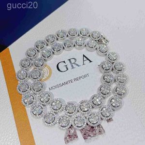 Fashion Hip Hop Jewelry Pass Diamond Tester VVS Moissanite La collana ghiacciata da uomo personalizzato 925 Silver Cuban Link Chain Ayew XC11 Codw