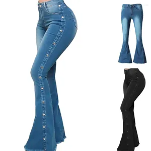 Frauen Jeans Frauen Denim Flare Hosen Damen sexy schlank hohe Taille dünne Breite Bein Sommertasche Langes Hosen S M L XL 2xl 3xl 4xl 5xl