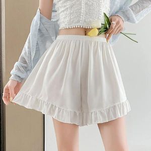 Women's Panties Sexy Ruffle Loose High Waist Polyester Shorts Boxer Lace Underpants Summer Short Pants Girls Safety Briefs