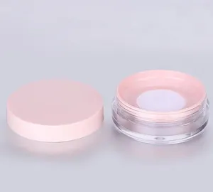 Förvaringsflaskor 10g plast tomt pulverfodral Makeup burk rese kit blusher kosmetiska behållare med sifter pulver puff och lock SN469