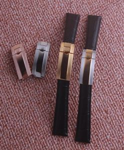 Ny 20mm svartgrön brun blå äkta läderklockband Watch Strap för roll GMT Watch233A1695131