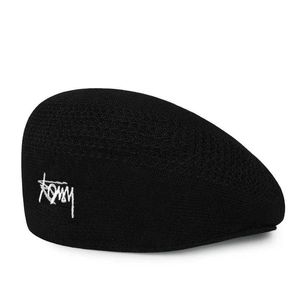 Berets letnia siatka beret menu kobiety letnie ręcznie dzianiny cienki oddychający siatka beret cap moda berety czapkę czapki granatowe caps d24417