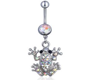 Navel Bell Button Rings D0727 Frog Clear Ab Color Belly Ring Drop Delivery Jewelry Body Dhgarden Dhjsf4615297