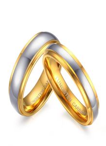 Grawerowanie węglików wolframowych Kobiety Złote Tungsten Wedding Pierołówki zaręczynowe 5511738