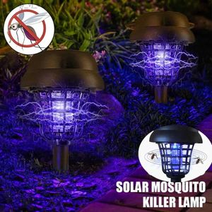 Lâmpadas assassinas de mosquito 2 lâmpadas repelentes de mosquitos solares com 2 modos de lâmpada ao ar livre luzes LEDs usadas para acampar em jardins e gramados YQ240417