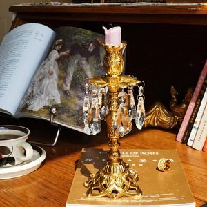 Świece luksusowe świece w stylu vintage żyrandol złoty metal metalowy słoiki świecznika