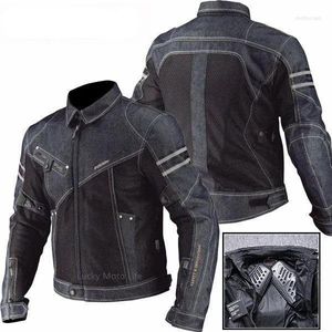 Odzież motocyklowa JK006 Sprężyna oddychająca dżinsowa jazda wyścigiem wyścigowa Wysokowydajny odporność na kroplę odzież