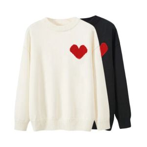 Дизайнерский свитер Love Heart Asemodery Woman Lover Lover Cardigan вязаная круглая шея высокая воротника Женская модная буква белая черная рубашка с длинным рукавом рубашка