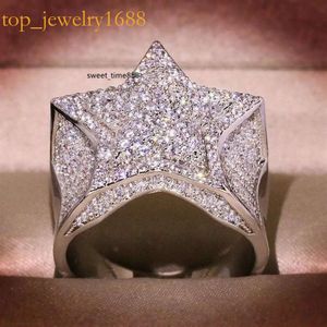 Real S Sterling 2 Carats Natural Moissanite Pierścień dla kobiet Hip-Hop Men Anillo Sier Jewelry Rings de Bizuteria235J