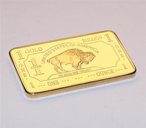 Dekoracje domu Buffalo Gold Bullion Stany Zjednoczone Ameryki 1 Trony Unce Bar Kolekcjonowany prezenty 6153957