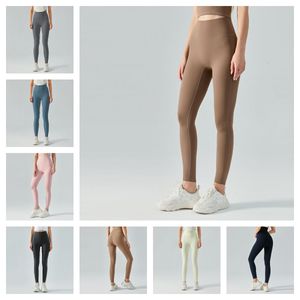 Al0lulu Pantaloni da yoga professionisti da donna ad alta vita elastico a forma di V elastico a forma di V coordinati slip slip slip slip yoga gel