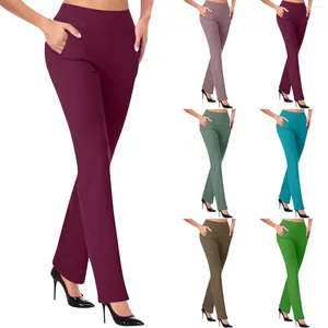 Women's Pants High Waisted Fashion Solid Color Casual Straight Leg Skin Friendly Comfortable Ropa Mujer Juvenil