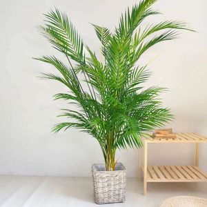 Fałszywe 120 cm duże rośliny Palm Artificial Branch Real dotyk pozostawia tropikalne gałęzie do domowego biura dekoracji 240127 es