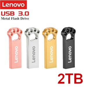 Cartas originais Lenovo 2TB USB Flash 3.0 Drive Metal Capacidade real 1 TB 512 GB Stick Speed Speed Flash Disk Storage U Disco para PC