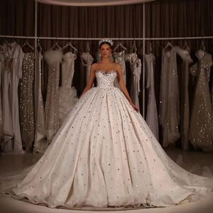 Abiti da ballo da spalla Dubai Arabo saudita Sweetheart Plus size abiti da sposa formale chiesa gonfio Tulle Princess Vestidos Yd S