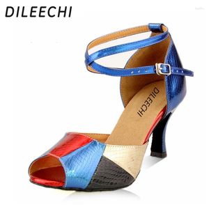 Dance Shoes Dileechi Raider Latin Women's Pu Color Block Decoration i den högklackade