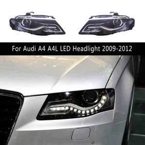 Car Accessories Front Lamp For Audi A4 A4L LED Headlight Assembly 09-12 Streamer Turn Signal Indicator DRL Daytime Running Lights