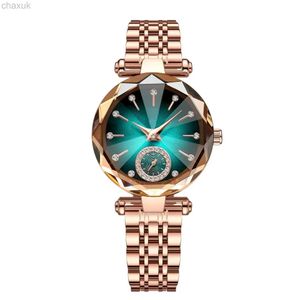 Wristwatches Luxury Woman Wristwatch Elegant Waterproof Stainless Steel Watch for Ladies Dress Diamond Quartz Womens Watches Reloj 2024 New d240417