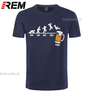 Designer högkvalitativ lyxmode fredag ​​öl dricka hals män t shirt tid schema måndag tisdag onsdag torsdag digitala tryck bomullst-shirts 780