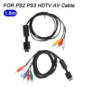 Joysticks 1,8m de áudio Vídeo HDTV Cabo AV para RCA para PS2 / PS3 / PS3 Slim HD Multi Out Cable RCA para Sony PlayStation 3