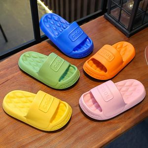 Summer Aged 3-12 Children Slippers Brief Lithe Sandal For Boys Girl Slides Soft Sole Mule Non-slip Flip Flops Home Kids Shoes 240417