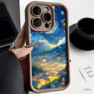 Mobiltelefonfodral Landscape Phone Case for Phone 14 Pro Max Case Telefon 11 12 13 15 Pro Max XR XS X 7 8 Plus SE 2020 Gradient Wathercolor Cover