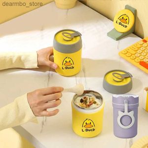 Bento Caixas VIP 350/550ML Mini ThermoM caneca Sopa Sopa Cup Lunch Box Bento Caixa de aço inoxidável Hot Food Recipiente de Microondas para Kids Office School L49