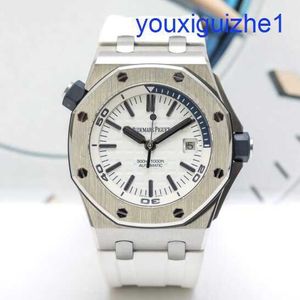 Fancy AP Wrist Watch 15710ST Royal Oak Offshore Series 42mm Precision Steel White Plate Calendar Display Automatic Mechanical Mens Watch