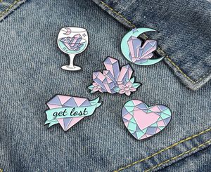 Enamel Pins Custom Moon Heart Wine Glass Brooch Lapel Badge Bag Cartoon Jewelry Gift for Kids Friends8459494