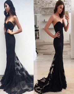 Sweetheart Black Lace Prom Dresses Mermaid Custom Made Long Party Dress Outfit Clothing Women Billiga aftonklänningar3126448