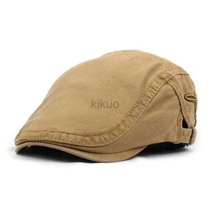 SA8H BERETS 2024 Spring Polyester Letterge Embroidery Caps Men Flat Flated Cap Cap Painter Beret Hats D240418